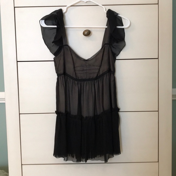 Dolce & Gabbana Tops - D&G Chiffon Black Ruffle Fringe Tank Top M